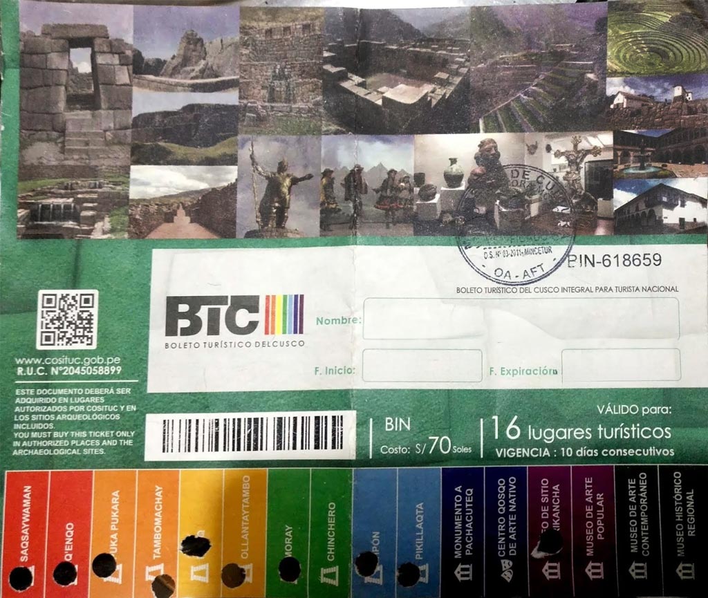 boleto turistico
